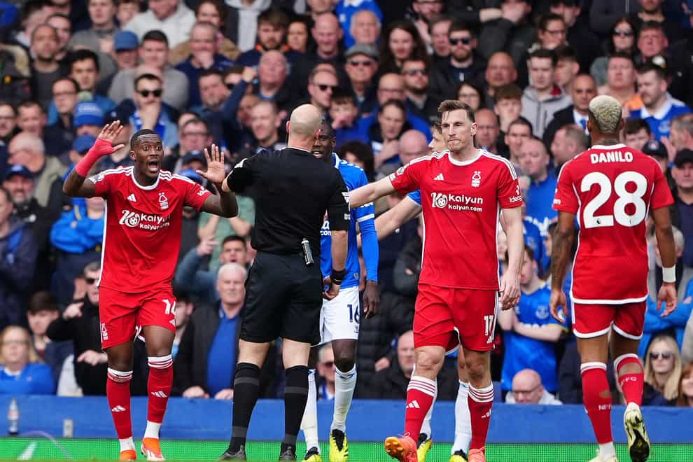 Nottingham Forest will be offered the opportunity to hear privately the audio connected to three penalty claims in their match at Everton (Peter Byrne/PA)