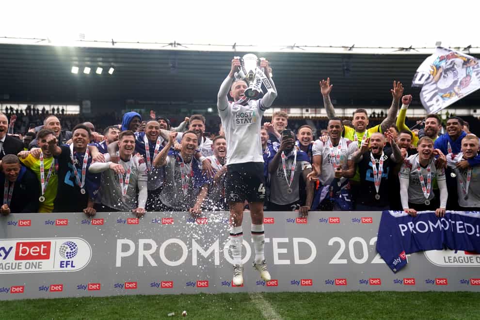 Derby were promoted back to the Championship (Joe Giddens/PA)
