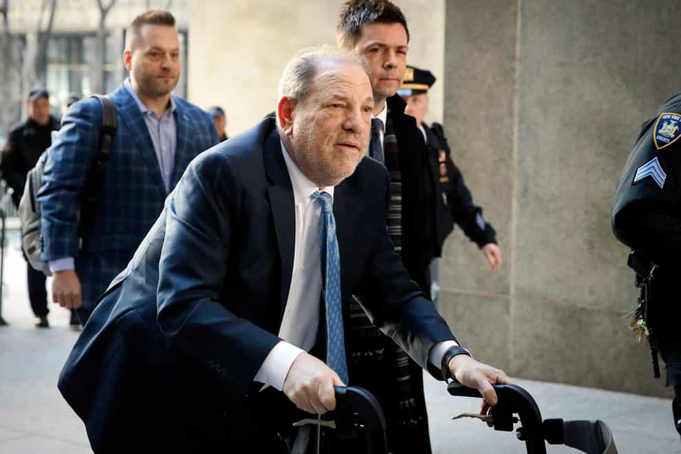 Harvey Weinstein arrives at a Manhattan courthouse (John Minchillo/AP)