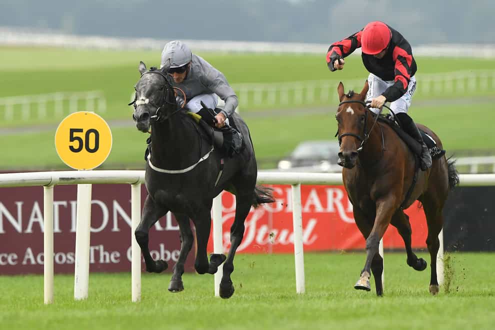 Fallen Angel (left) winning the Moyglare Stud Stakes (Damien Eagers/PA)