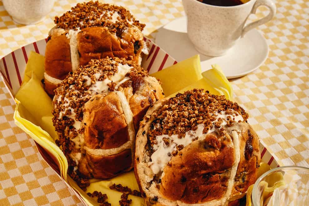 Hot cross bun with salted caramel ice cream from Max’s World Of Sandwiches (Robert Billington/PA)