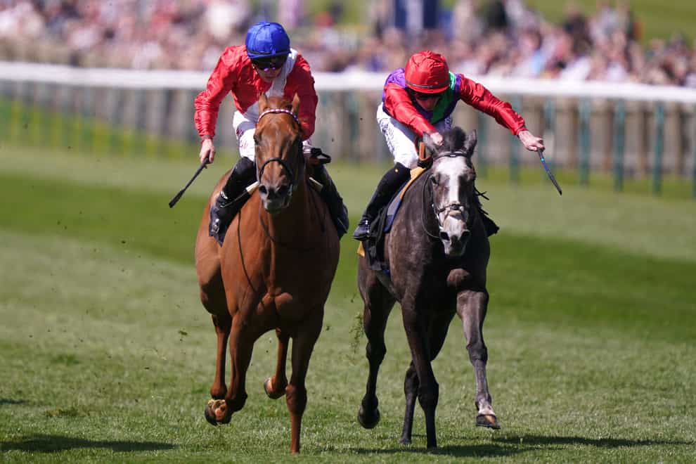 Unequal Love (left) and Tom Marquand on their way to victory at Newmarket (Bradley Collyer/PA)