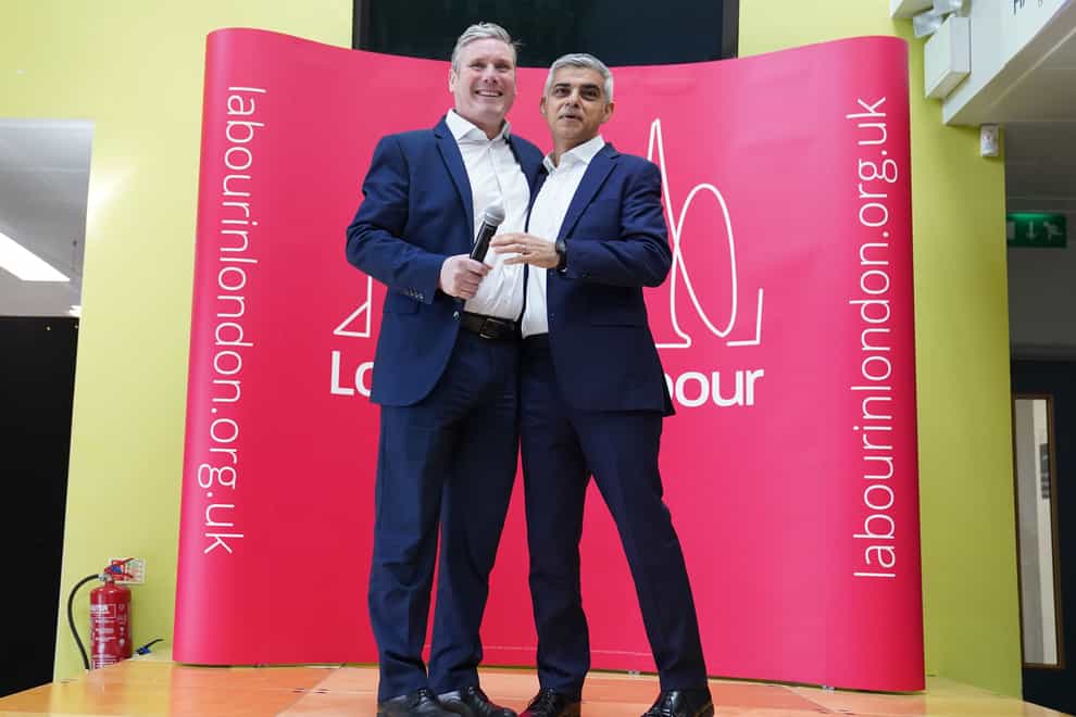 Labour leader Keir Starmer and mayor of London Sadiq Khan (Stefan Rousseau/PA)