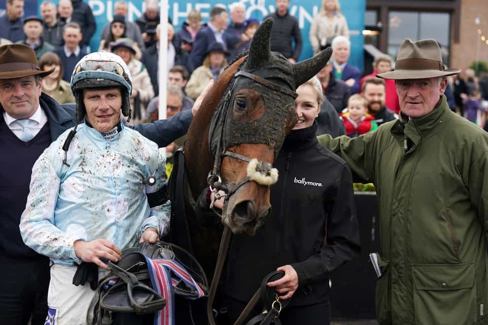Willie Mullins with Kargese and Paul Townend (Brian Lawless/PA)