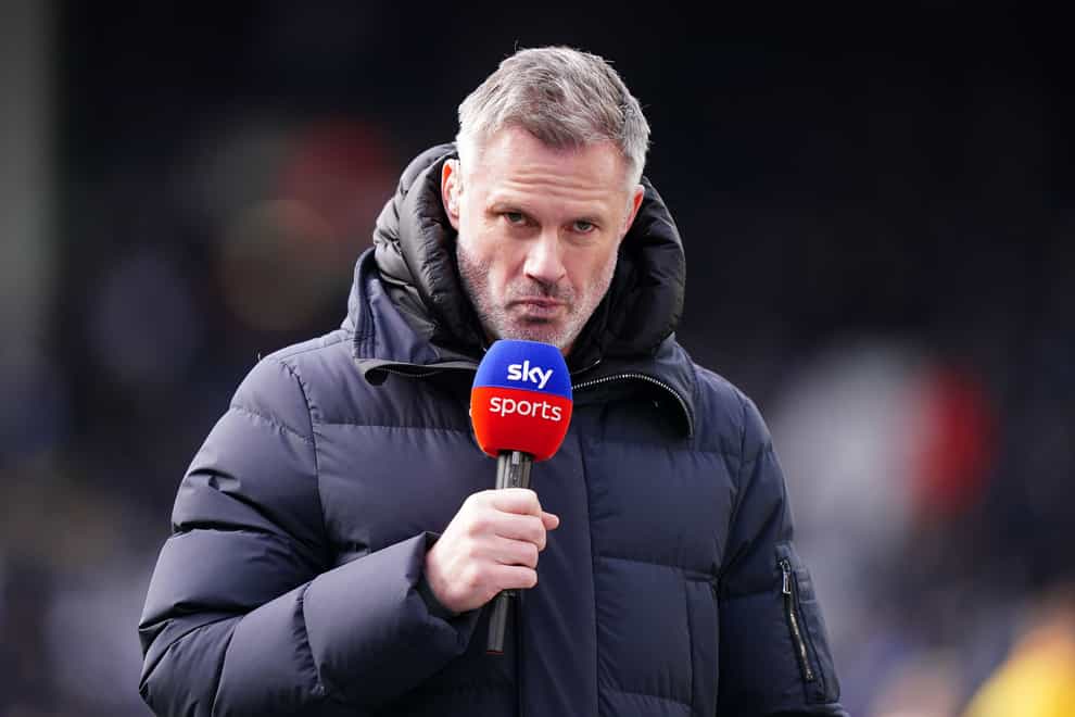 Jamie Carragher, pictured, criticised Erik ten Hag following Manchester United’s defeat (Zac Goodwin/PA)