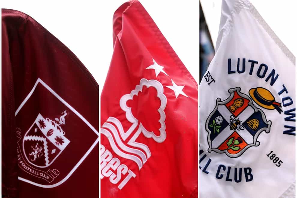 Burnley, Nottingham Forest and Luton corner flags (PA)
