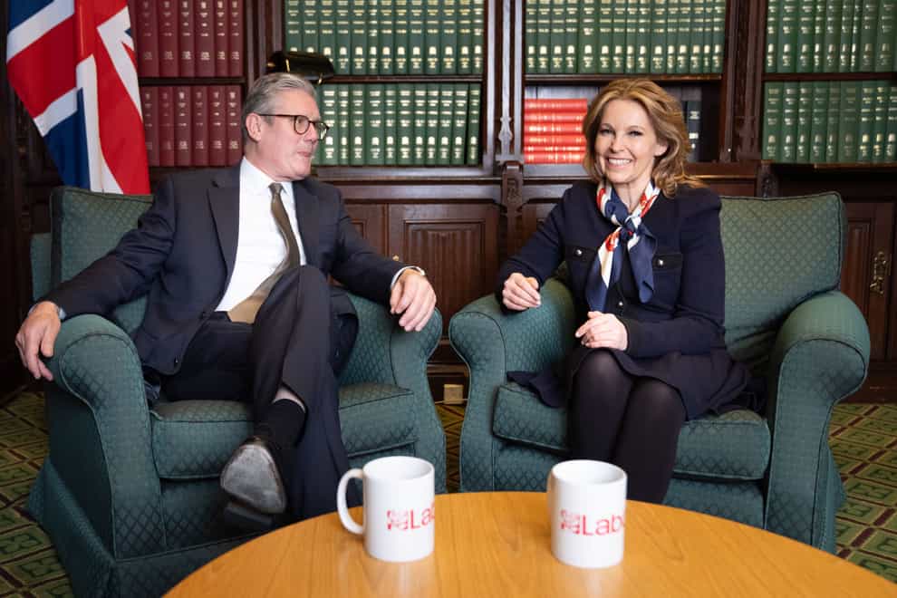 Labour leader Sir Keir Starmer with former Conservative MP Natalie Elphicke in his parliamentary office in the House of Commons, London, after it was announced she has defected to Labour, hitting out at the ‘broken promises of Rishi Sunak’s tired and chaotic government’ (PA)